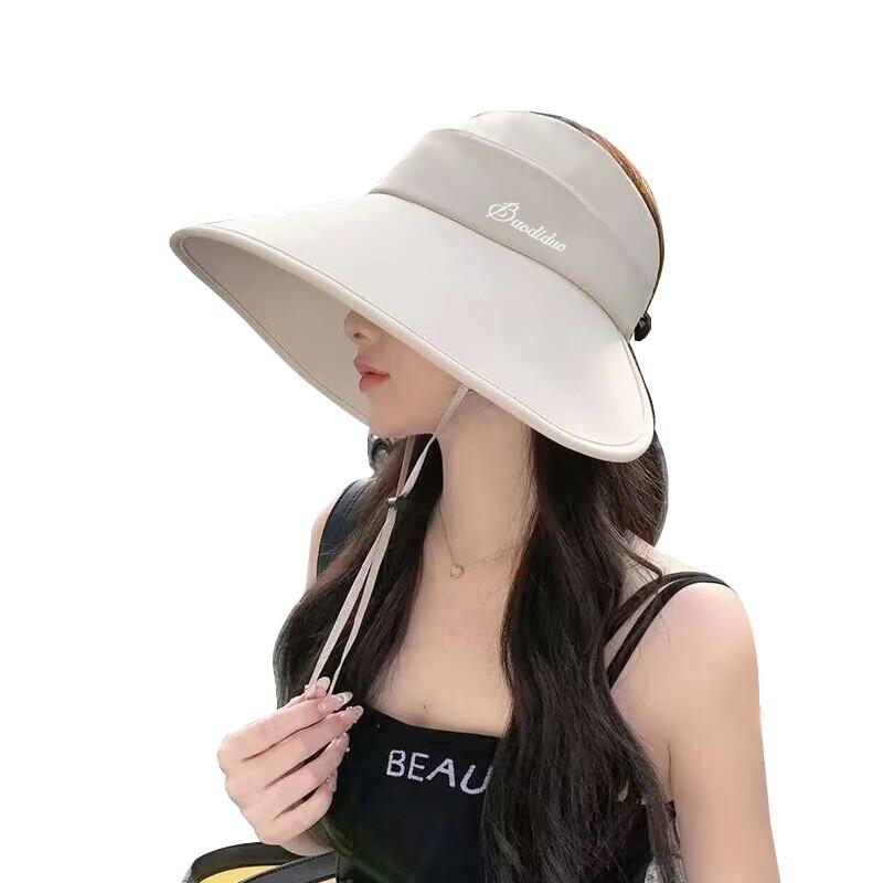 Ice Silk Summer Sun Protection Hat With Wide Brim And Letter Prints For Women