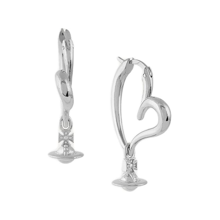 

Vivienne Westwood Emily Saturn Heart Hollow Ring Design Earrings Women earrings Silver Brass 62020173-02P019 Basic Packaging-Dust Bag+Box