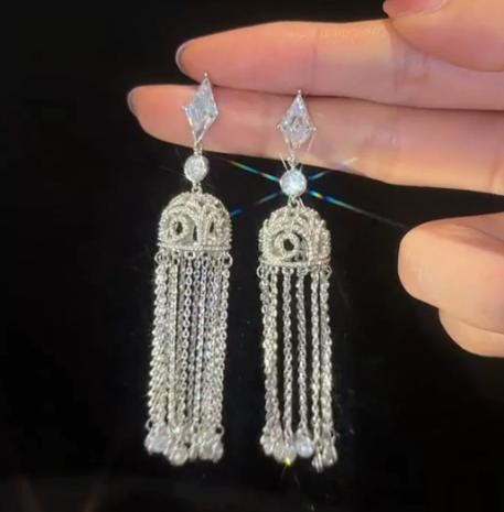 Tassel Earrings for Women, Round Long Drop Dangle Earrings in Tone with Posts for Party and Daily Wear