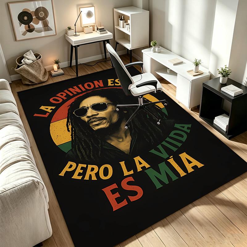 Bob Marley A rug suitable for office chair areas living rooms and computer desks perfect for home offices and an ideal holiday gift