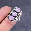 Natural Rose Quartz Gemstone Handmade 925 Sterling Silver Ring Size 10 h8A24