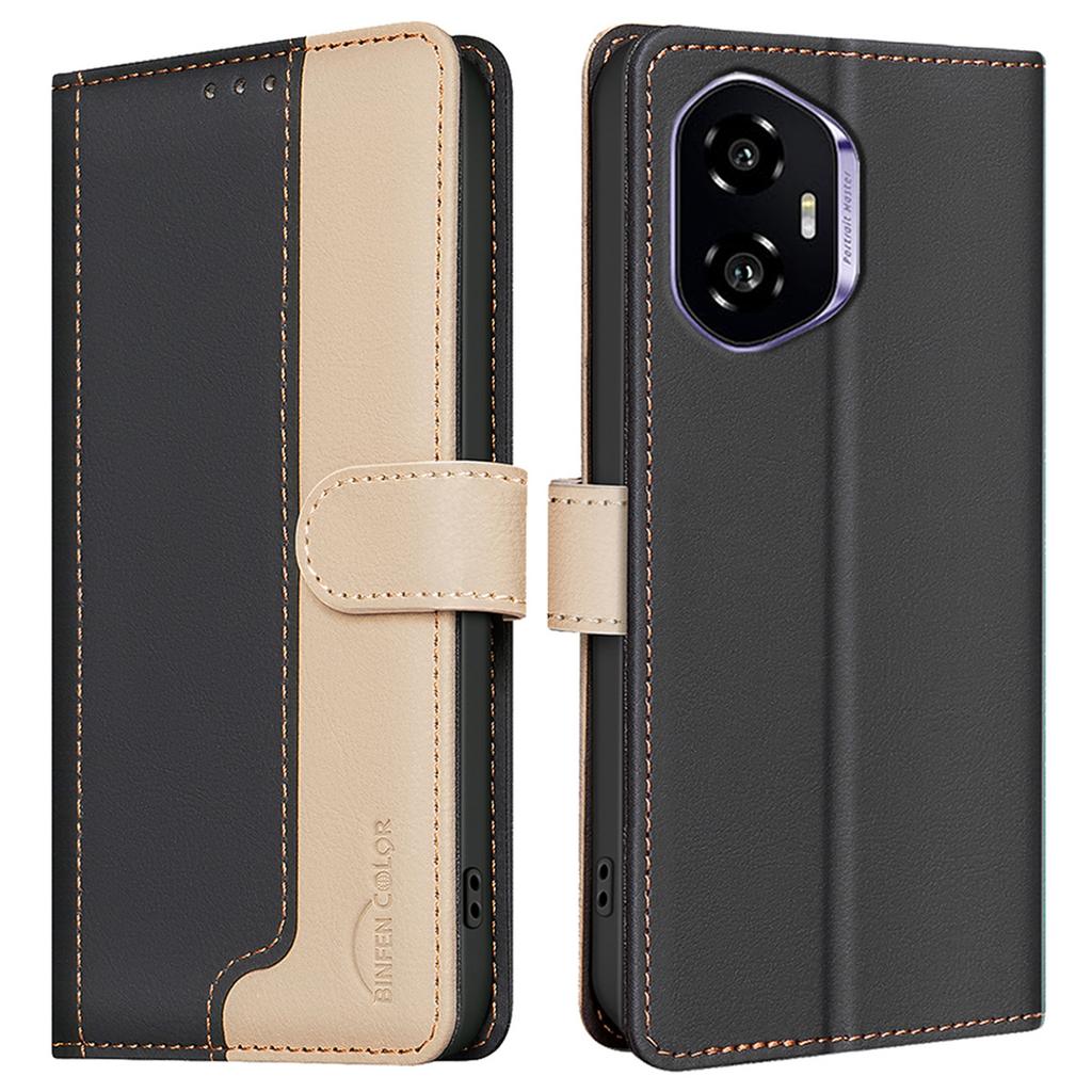 BINFEN COLOR BF33 for Honor 300 Leather Case Splicing Color RFID Blocking
