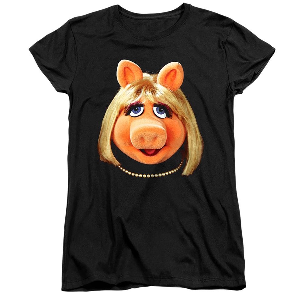 The Muppets Womens/Ladies Miss Piggy Face Fitted T-Shirt