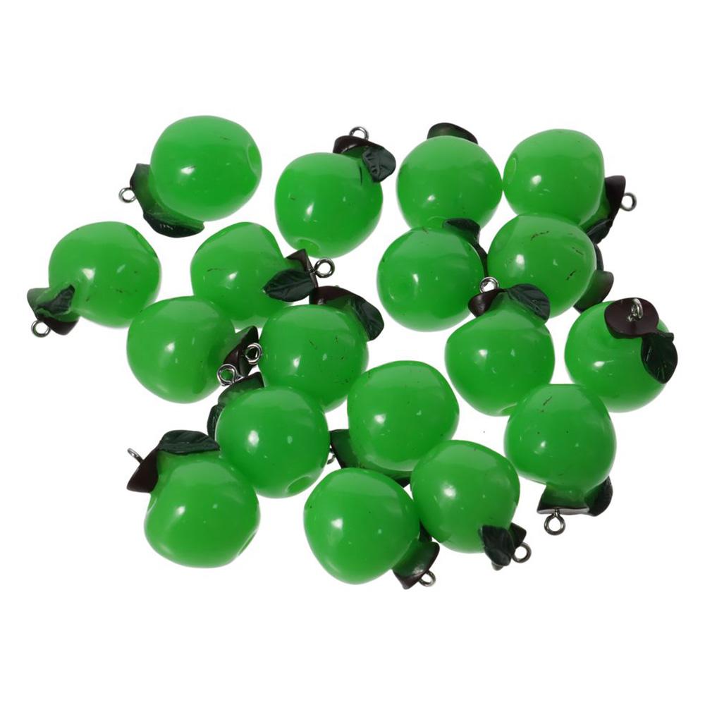 

20 шт., подвески из смолы, 21*20 мм, висячие подвески, подвески в виде зеленого яблока, подвески для изготовления ювелирных изделий