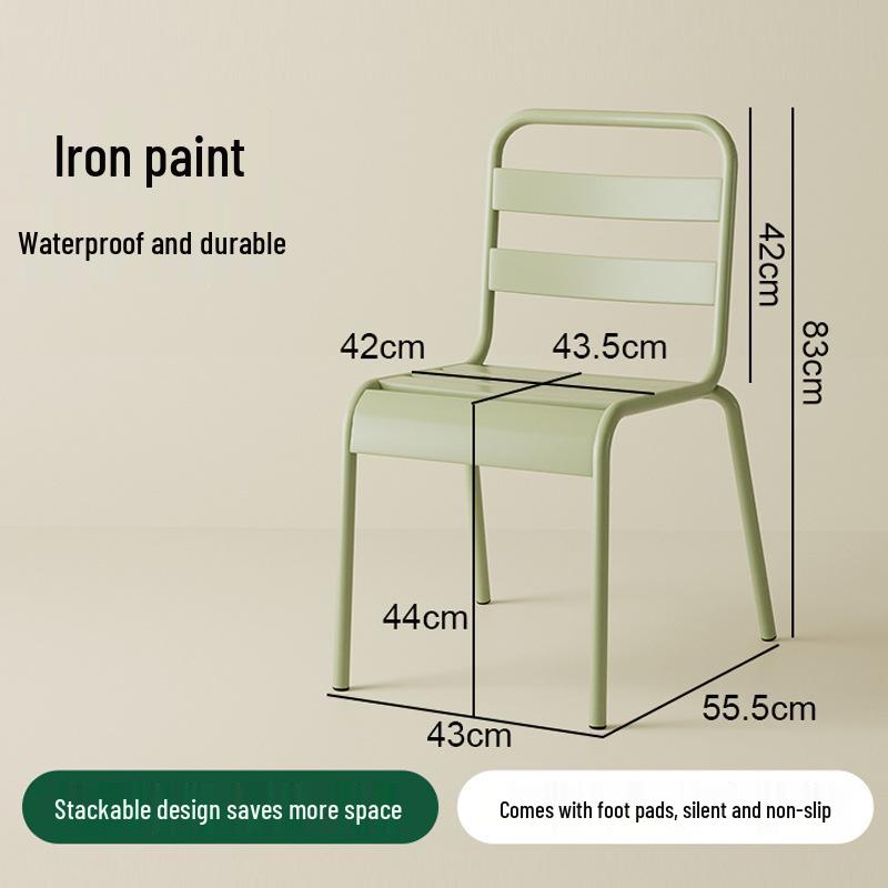 Modern Wrought Iron Outdoor Table & Chair Set for Garden, Courtyard, or Balcony