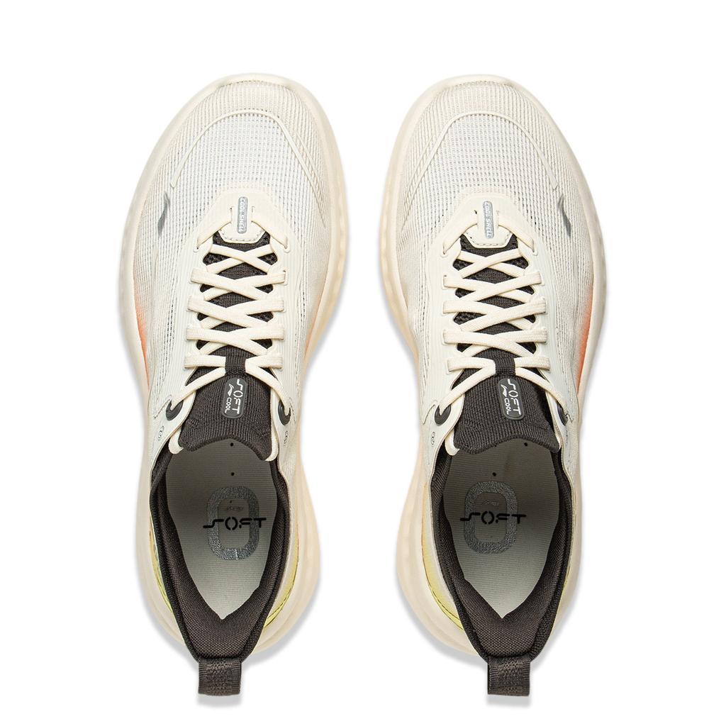 Li Ning Soft Cool 2 Comfortable Thick Sole Shock Absorbing Breathable Lightweight Casual Shoes Men Sneakers White Yellow Orange AGLV009-7