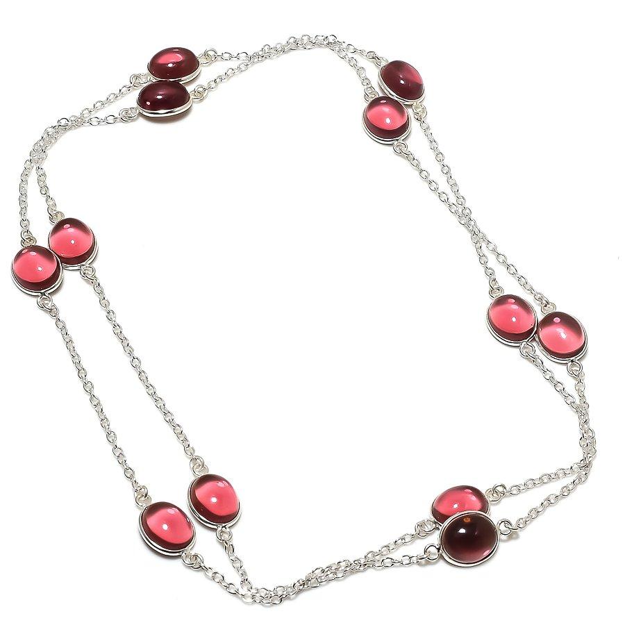 

Натуральный аметист драгоценный камень ручная работа 925 стерлингового серебра ювелирное ожерелье 36 b2L59