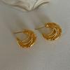 Wrapped multi-layer C-shaped earrings, simple personalized design earrings, fashionable and cold wind earrings, niche and high-end sense