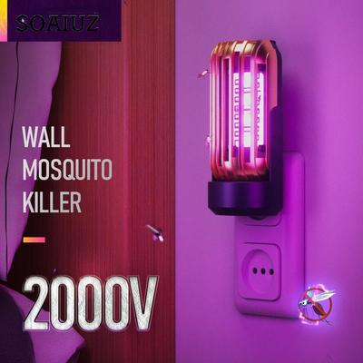 Presa Elettrica con Spina EU 220V Lampada Elettrica Anti-Zanzare UV 365nm 8 LED Luce Zapper per Insetti Senza Rumore Anti Zanzare Luci Notturne