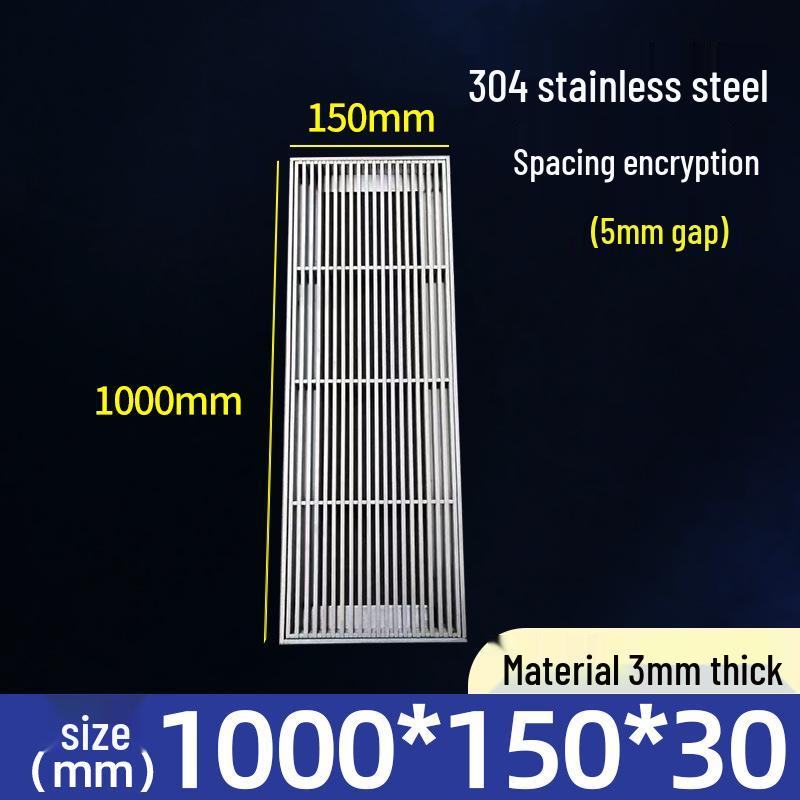 Gitterrostabdeckung aus Edelstahl 304 für Entwässerungsrinnen und Schächte.