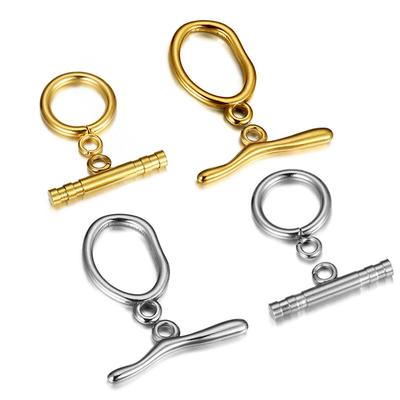 Wholesale No Fade 4sets Stainless Steel Curved OT Clasp Connector Toggle Clasp for Jewelry Making Necklace Bracelet Accessories
