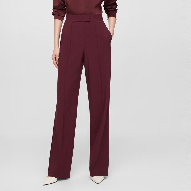 ELLASSAY Women s High-Waist Straight-Leg Wool Blend Pants M