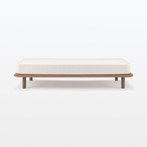 MUJI Wooden Bed Frame Single Size Width 103 X Depth 202 X Height 5.5 Cm Walnut Veneer 12892182 (Legs Sold Separately/Customer Installed)