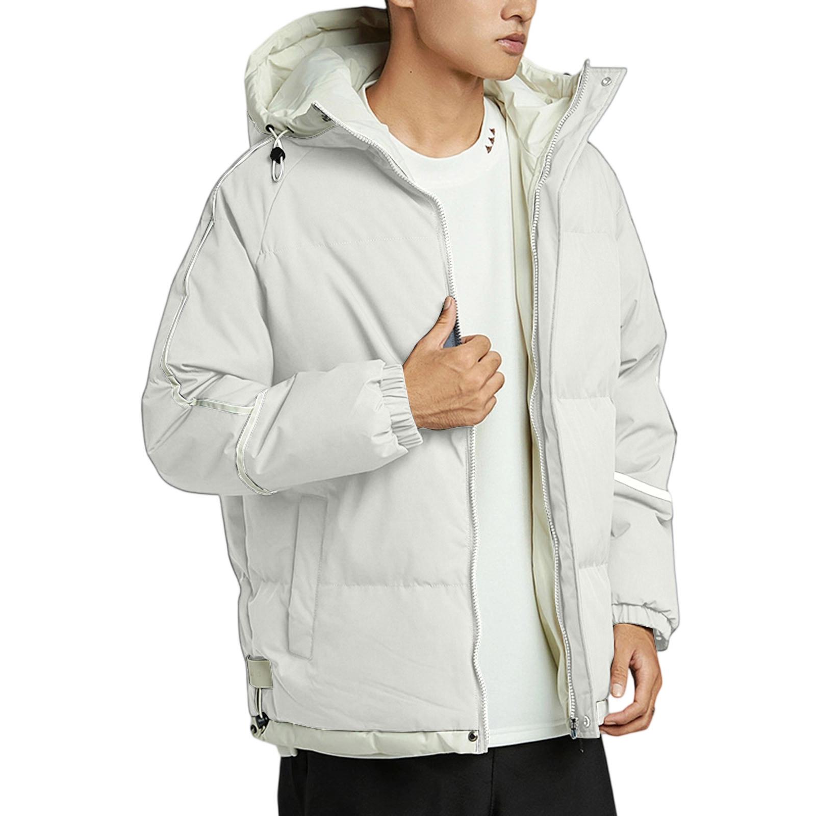 

Men s And Women s Loose Hooded Hood Cotton-Padded Jacket Coat L бежевий