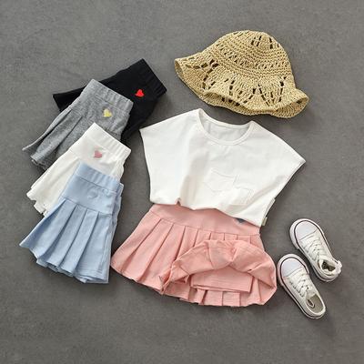 New Summer Children's Skirt Cute Girl Skirt Korean Style Solid Pleated Skirt for Girls Sweet Fashionable Girl Casual Skirts