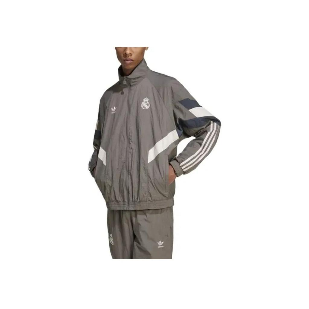 Adidas Real Madrid 2024/25 Lifestyler Anthem Track Top Charcoal Men Streetwear JI9479