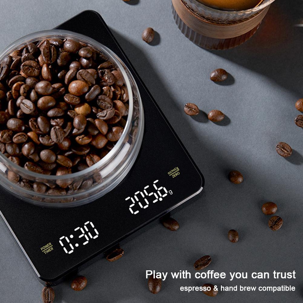 Coffee Scale with LED Display Portable Digital Kitchen Scale 3kg/0.1g Accuracy Mini Coffee Scale for Pour Over and Drip Coffee