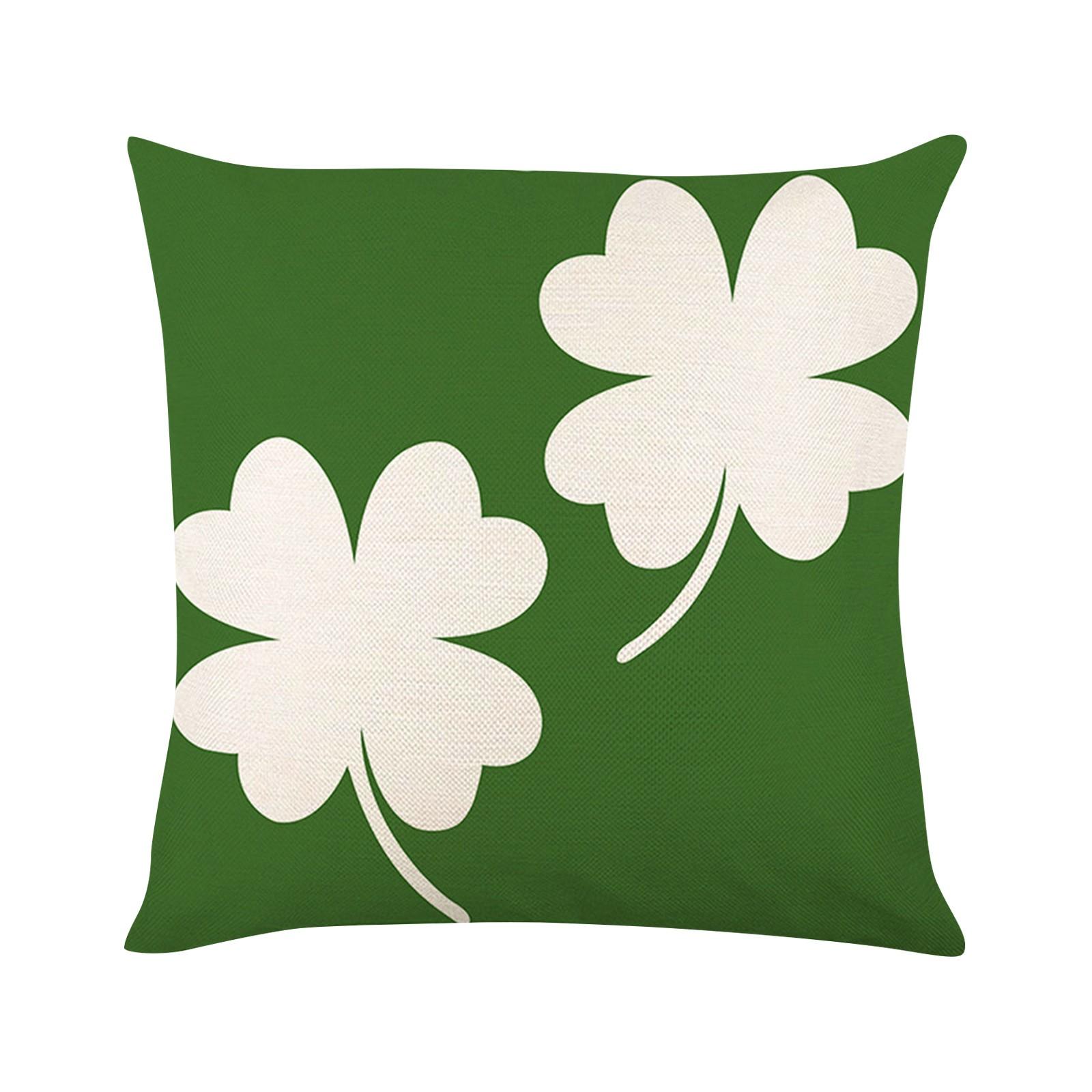 St. Patrick s Day Cotton Linen Square Sofa Home Decor Throw-Pillow Case One Size