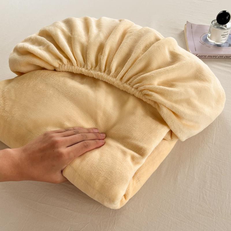 Soft Plush Warm Mattress Cover Winter Velvet Material Fitted Sheet Thickened Warm Bed Cover Mattress Protector Multiple Sizes
