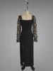 Elegant European & American Floral Lace Dress with Round Neck and Slit Train
