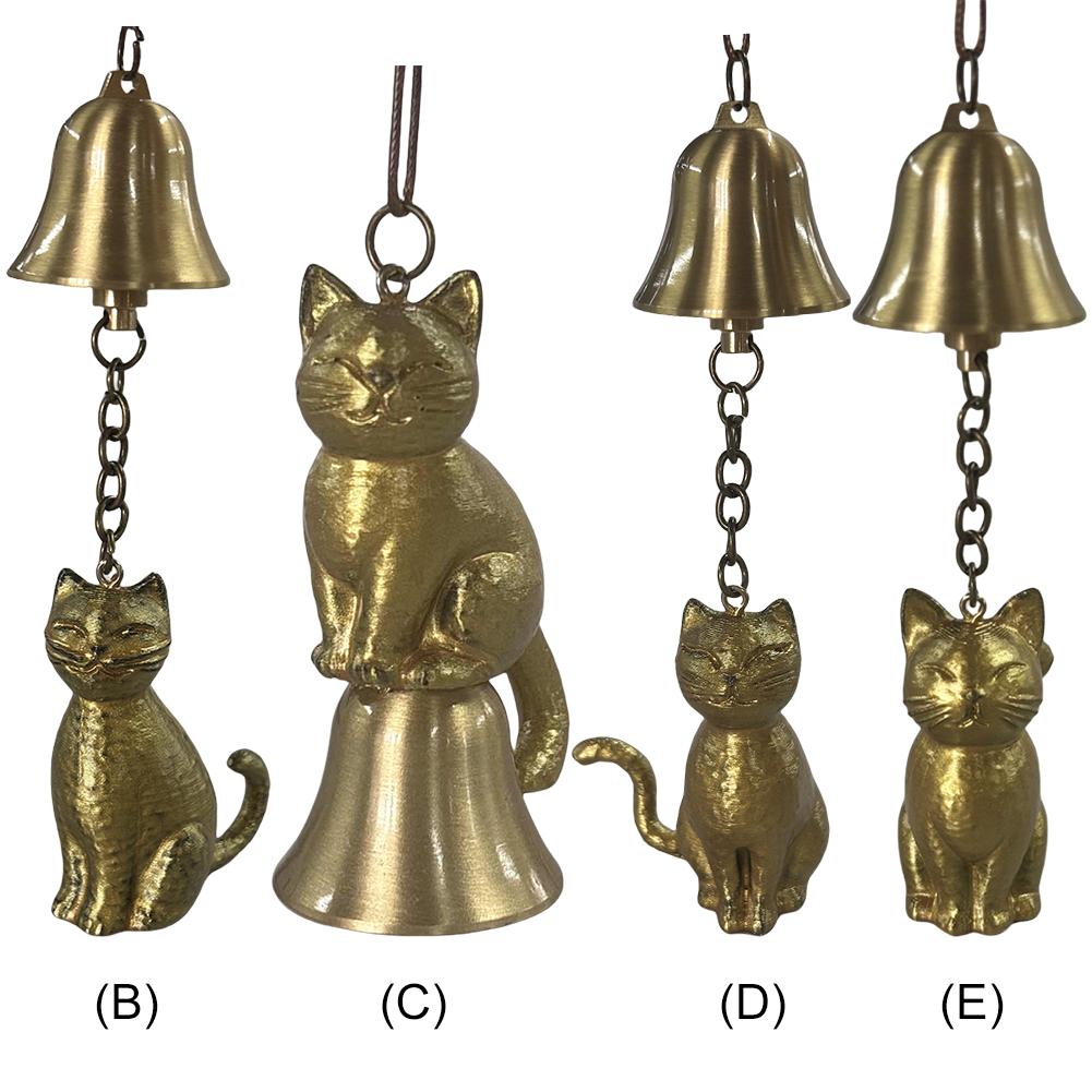 Katze Windspiel aus Messing Handgefertigt Süßes Katzen Windspiel Handwerk Gedenk-Windspiel für Außenhof