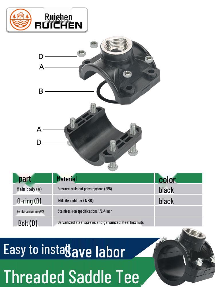 Stainless Steel PE Female Thread Increaser 25-110: Quick Water Distribution Saddle & Emergency Repair Fittings