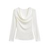 Women's Sexy Slim-Fit Low-Cut Long Sleeve T-Shirt: Spicy & Chic Solid Color Base Layer