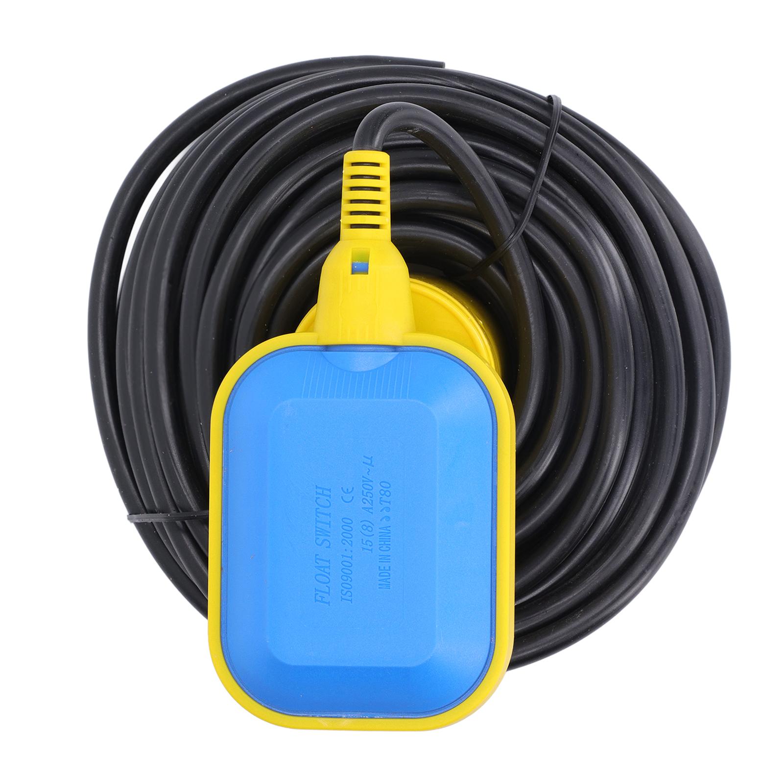 

15m/49ft Cable Float Switch Liquid Fluid Water Level Controller Eco Friendly for Pool Oil Sump