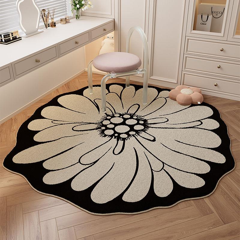 American Style Round Carpet Bedroom Bedside Carpet Anti Slip Foot Mat Light Luxury Floor Mat