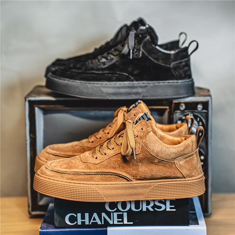 2024 Autumn New Low-top Lace-up Men's Shoes Platform-soled Trendy Casual Shoes Versatile Fashion Men's Sports Board Shoes