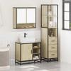 3 Piece Bathroom Furniture Set Sonoma Oak Wood Based Material