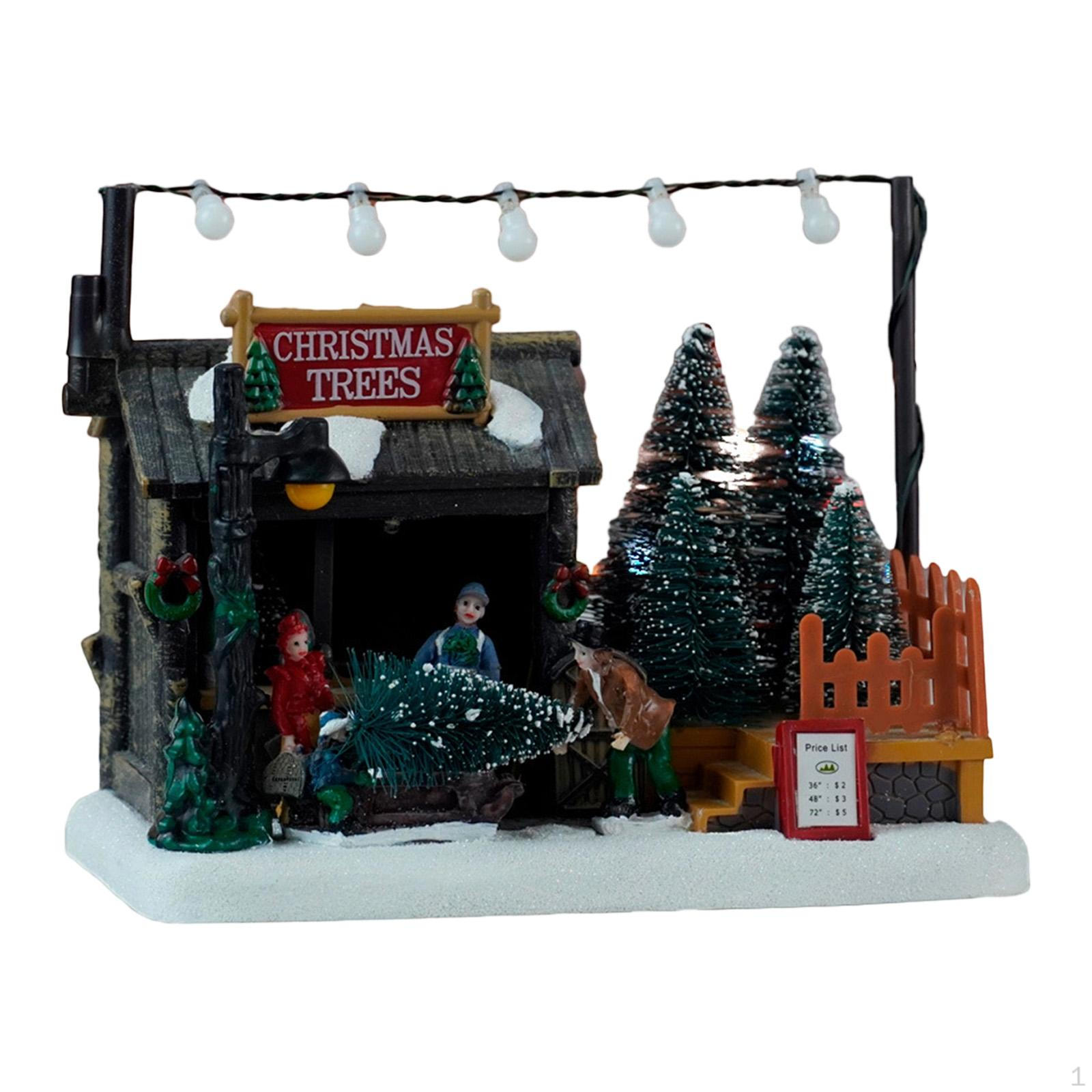 

Подсвеченный рождественский домик, миниатюрная фигурка, деревенское здание, модель снежного домика с подсветкой