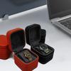 Einzelne Uhrenbox PU-Leder Uhren-Reiseetui mit herausnehmbarem Kissen Schmuckaufbewahrungskoffer Organizer Tragbare quadratische Uhrenbox