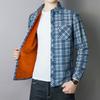 Men's Long-sleeved Plus Velvet Thick Warm Shirt Casual Fashion Men's Shirt