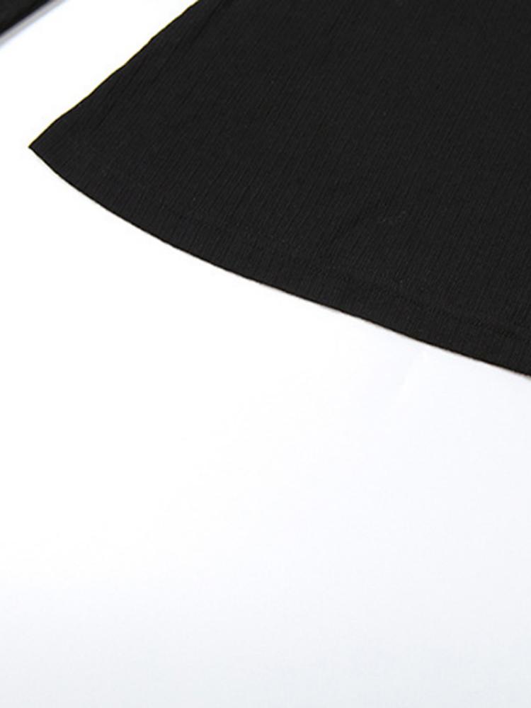 Women Autumn Long-sleeved Slash Neck Crops Tops Elastic Sexy Slim Backless T-Shirts Female New Fashion Lace-up Solid Top Tees