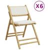 VidaXL Folding Bistro Chairs Set of 6 and Cushions Cream White, Garden Bistro Chair, Balcony Chair, Chair of 3208924