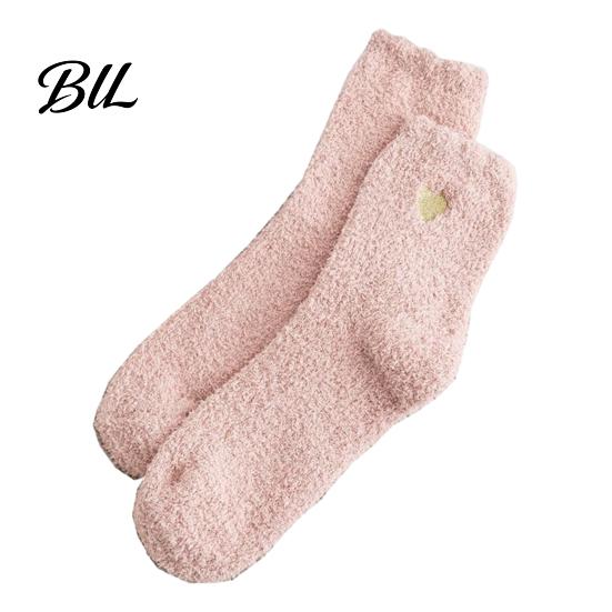 Soft Plush Loungewear Socks 1 Pair Women's Fuzzy Slipper Socks, Warm Thickened Fluffy Sleeping Winter Home Cozy Fleece Crew Bed