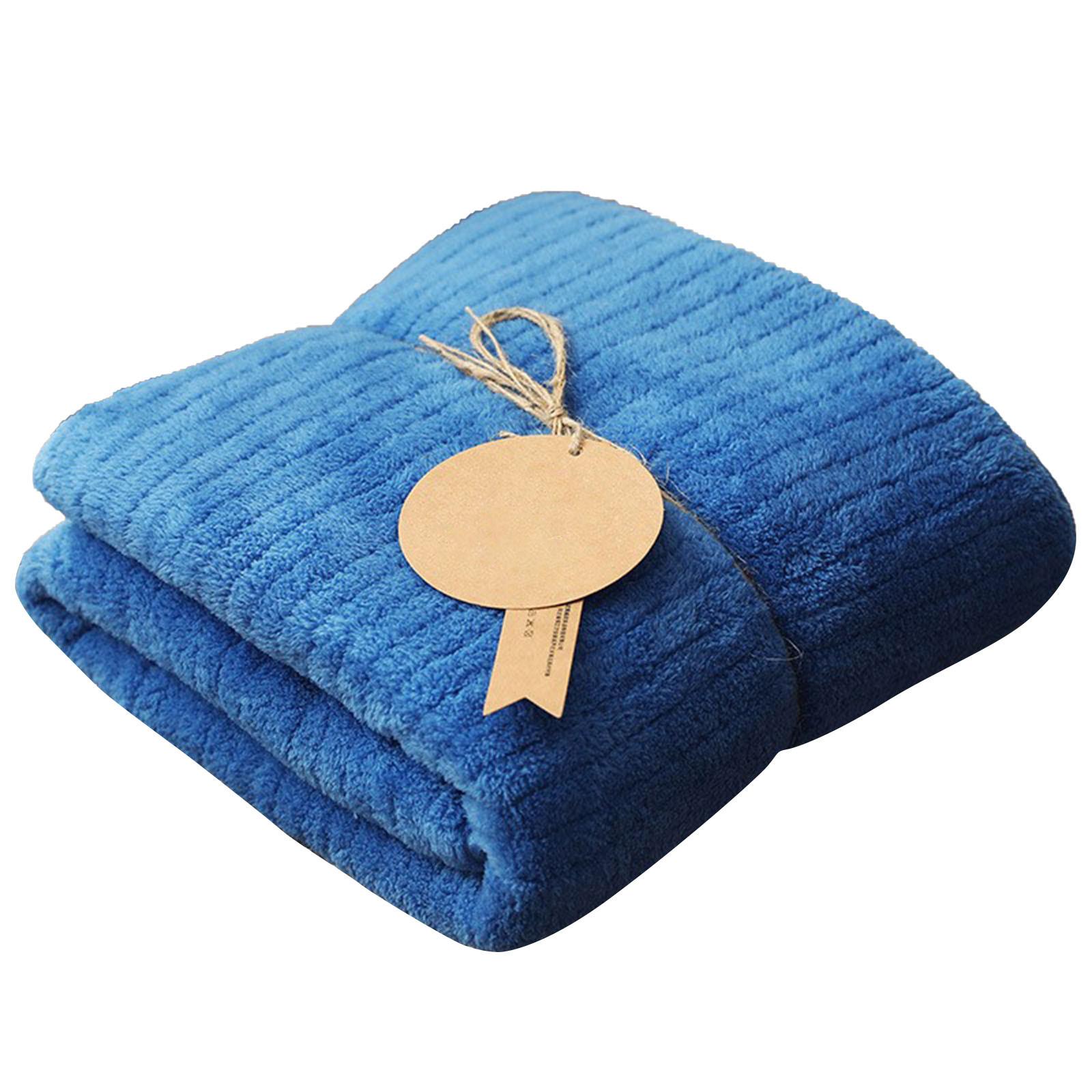 Coral Fleece Absorbent Quick Dry Ribbed Bath Towel Large Size 90x160cm Soft Texture Suitable for Home Bathroom Spa Use One Size синий