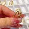Gold Starry Sky Crushed Ice Ring for Women - Light Luxury Thin Band, Perfect for Couples