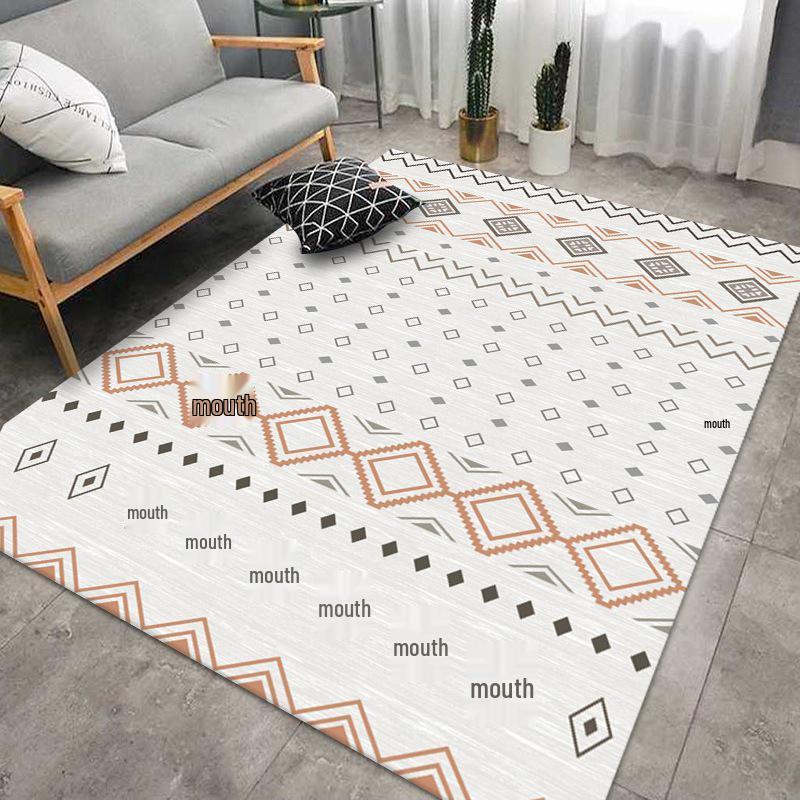 

Moroccan Retro Style Non-Slip Washable Imitation Cashmere Floor Mat for Living Room 40*60 cm