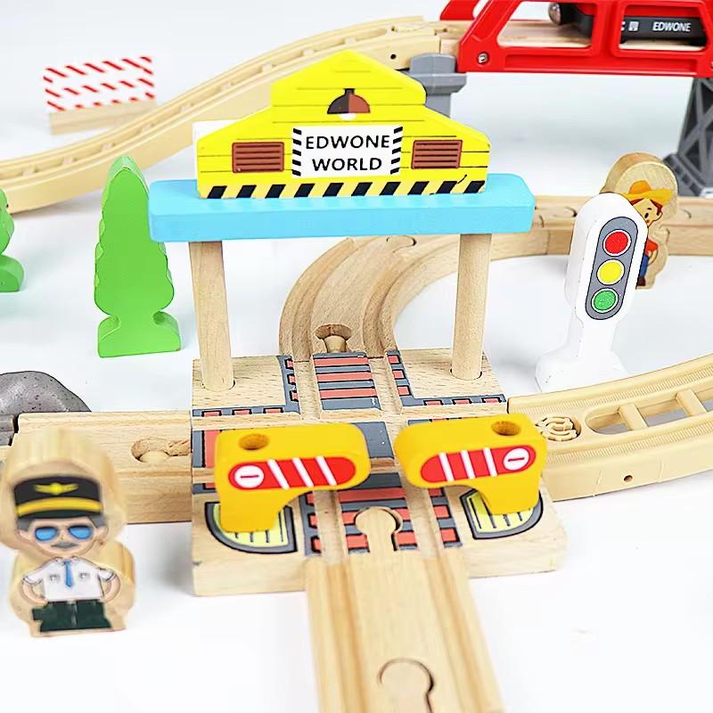 Wooden Track Accessories All Kinds of Wooden Bridge Tunnel Station Fit for Brand Wooden Train Tracks Railway Toys for Kids