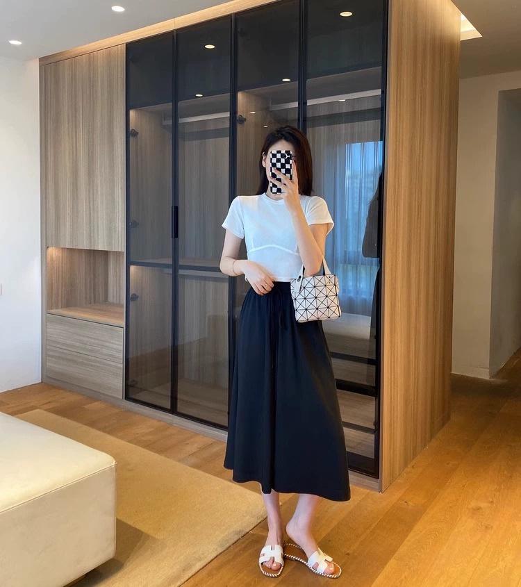 Hochtaillierte Eisseiden-Hose mit weitem Bein für Damen - Sommer Schlankmachend, Koreanischer Stil, Lockere Passform, Birnenform-freundlich, Rockhose mit Kordelzug