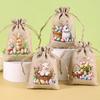 6Pcs Easter Linen Gift Bag Bunny Eggs Candy Cookie Packaging Bag Spring Easter Party Favor Supplies Kids Gifts Easter Decor 2026
