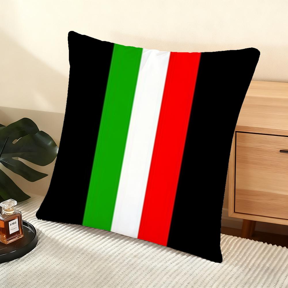 I-Litalian Flag Cushion Cover Soft Short Plush Pillow Cover Smooth Cozy Texture Aesthetic Cushion Case Home Decor