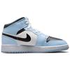 Air Jordan 1 Mid GS Ice Blue Kids Sneakers Black Sail White 555112-401
