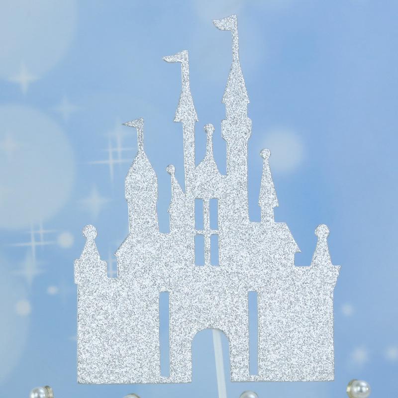 Glitter Antler Castle Birthday Cake Topper