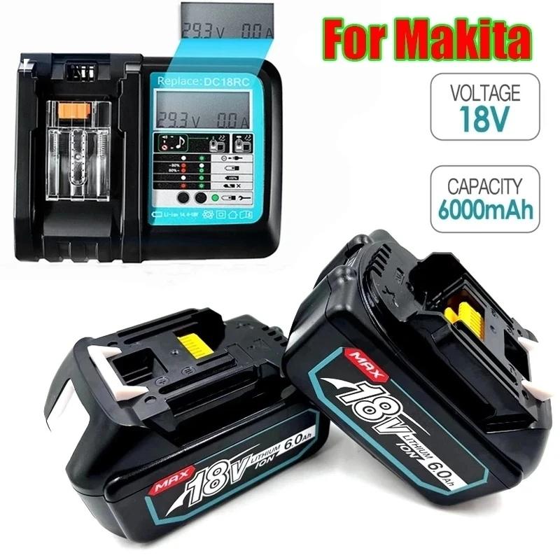 

Перезаряжаемая батарея Bl1860b 18 В 6000 мАч Резервная батарея для Makita 18vbl1860 Bl1840 Bl1850 Аккумуляторная дрель с зарядным устройством DC18rf 3a
