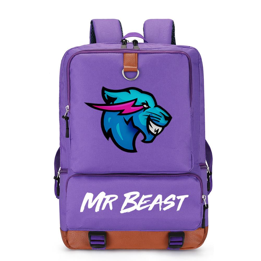 Mr. Beast Oxford Cloth Backpack Computer Bag Junior High School Students Personality Large Capacity Schoolbag