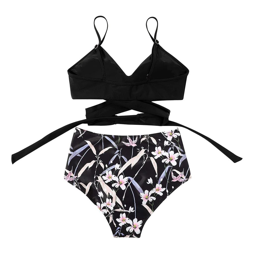 Women's Split Swimsuit Suit Bikini Printing Cut-out Beach Swimsuit Swimwear