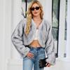 Fashionable Women's Plush Short Jacket Fauxsuit Collar